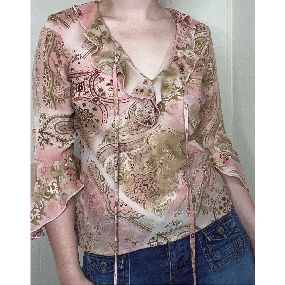 Pink Paisley Y2K A.Byer Blouse